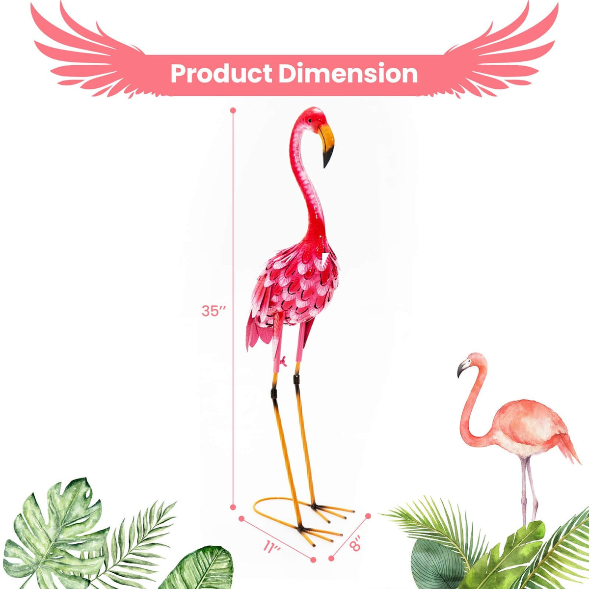 2-Piece Flamingo Garden Statue Set view 4