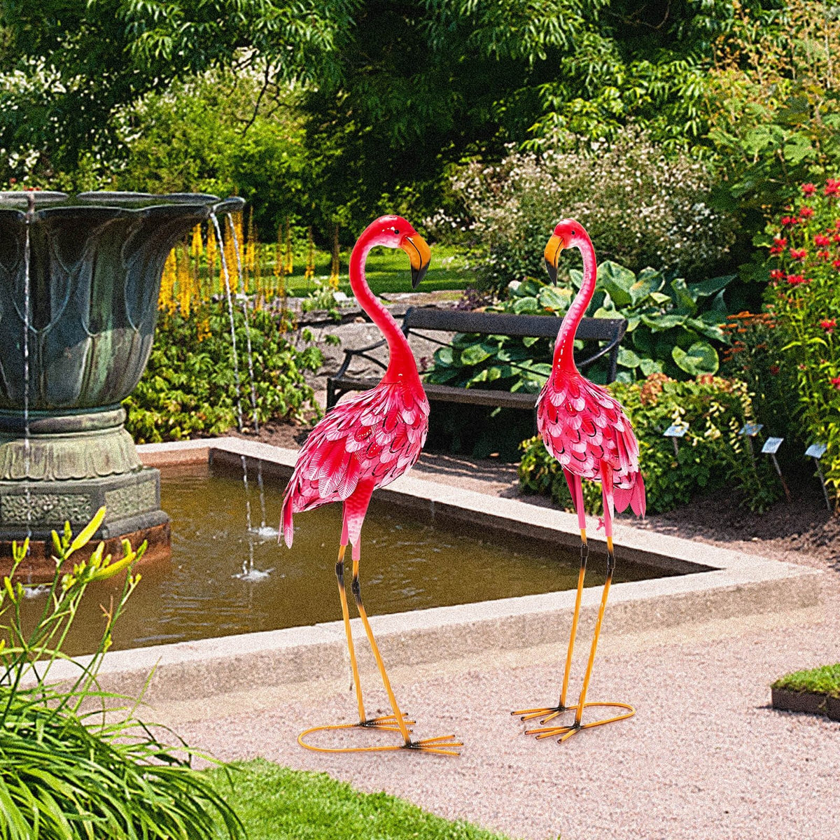 2-Piece Flamingo Garden Statue Set view 6