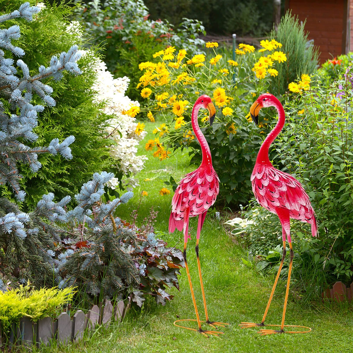 2-Piece Flamingo Garden Statue Set view 8