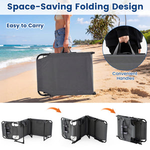 2-Piece Outdoor Tanning Chair and Patio Side Table Set with Folding Lounge Chair and Square Bistro Table view 6