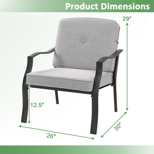 2 Piece Patio Metal Chairs with Seat and Back Cushions view 4