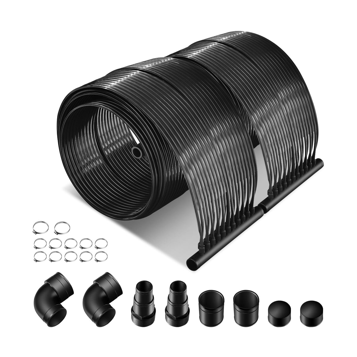 2 Pieces 10/16.4/20 Feet Weatherproof Solar Swimming Pool Heating System-S view 4