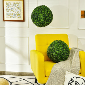 2 Pieces 15.7 Inch Artificial Boxwood Topiary Ball Tree Set view 6