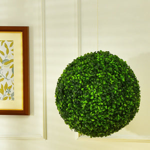 2 Pieces 15.7 Inch Artificial Boxwood Topiary Ball Tree Set view 7