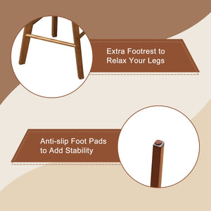 2 Pieces 26 Inch Backless Swivel Barstools with Linen Fabric Seat-Beige view 9