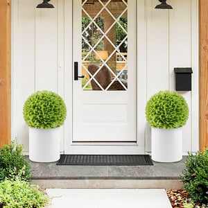 2 Pieces Artificial Plant Topiary Balls Faux Boxwood Decorative Balls-Green view 2