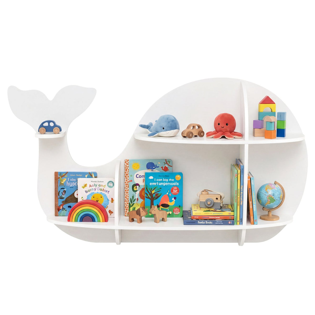 Floating Dolphin Shelves Wall Mounted Storage Display Rack-White view 4