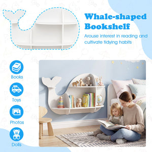 Floating Dolphin Shelves Wall Mounted Storage Display Rack-White view 7