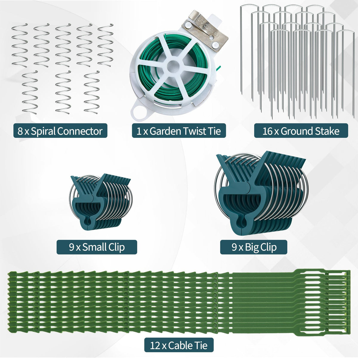 2 Pieces Foldable A-Frame Trellis Plant Supports with Twist Ties-Green view 9