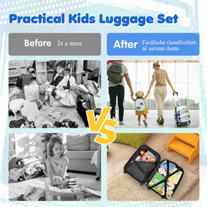 2 Pieces Kids Carry-on Luggage Set with 12 Inch Backpack-Blue view 9
