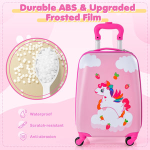 2 Pieces Kids Carry-on Luggage Set with 12 Inch Backpack-Multicolor view 5