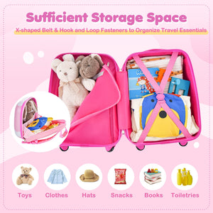 2 Pieces Kids Carry-on Luggage Set with 12 Inch Backpack-Multicolor view 6