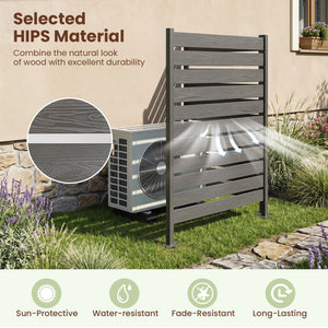 2 Pieces Outdoor Privacy Screen Fence for Backyard Pool Lawn-Gray view 6