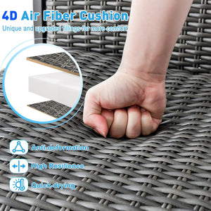 2 Pieces Patio Swivel Bar Chair Set with Quick Dry 4D Air Fiber Cushion view 9