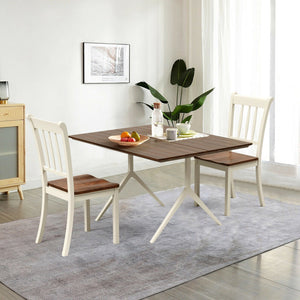2 Pieces Solid Whitesburg Spindle Back Wood Dining Chairs-White view 2