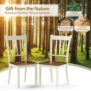 2 Pieces Solid Whitesburg Spindle Back Wood Dining Chairs-White view 5