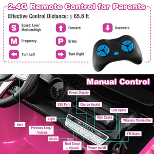 12V 2-Seat Licensed Kids Ride On Toyota FJ40 Car with 2.4G Remote Control-Pink view 9