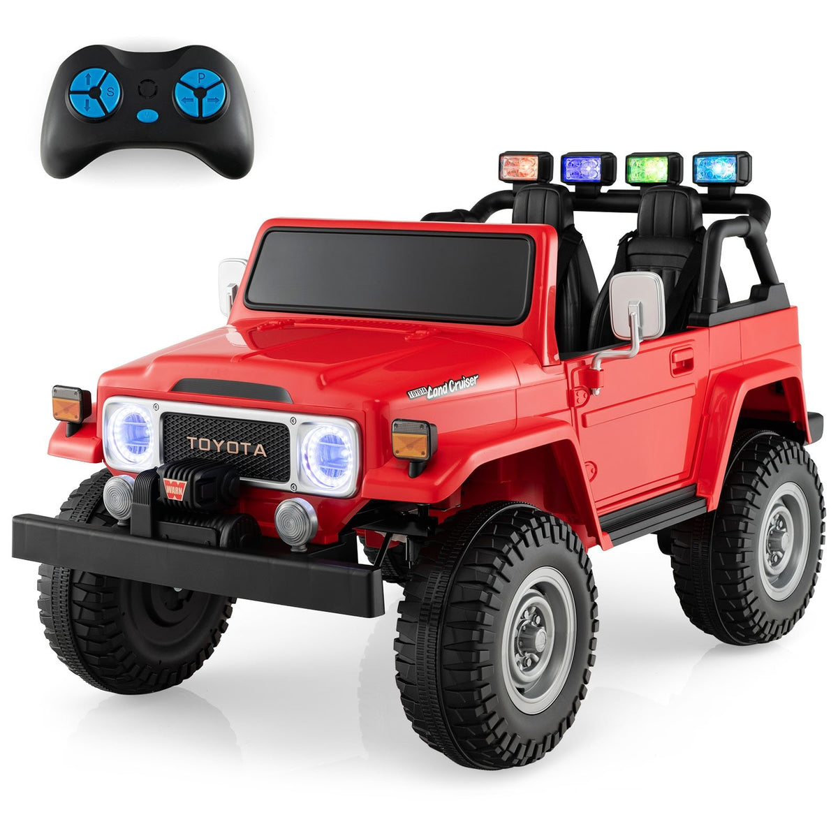 12V 2-Seat Licensed Kids Ride On Toyota FJ40 Car with 2.4G Remote Control-Red view 8
