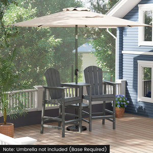 2-Seat Adirondack Chair All-Weather Adirondack Chair with Double Connecting Tray-Gray view 3