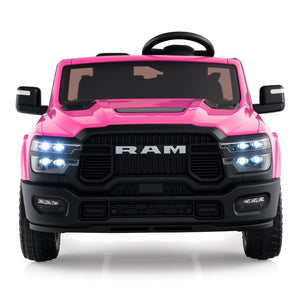 2 Seater 24V Ride on Toy for Big Kids Licensed Ram Truck with Remote and Music-Pink view 5