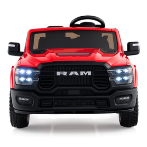 2 Seater 24V Ride on Toy for Big Kids Licensed Ram Truck with Remote and Music-Red view 3
