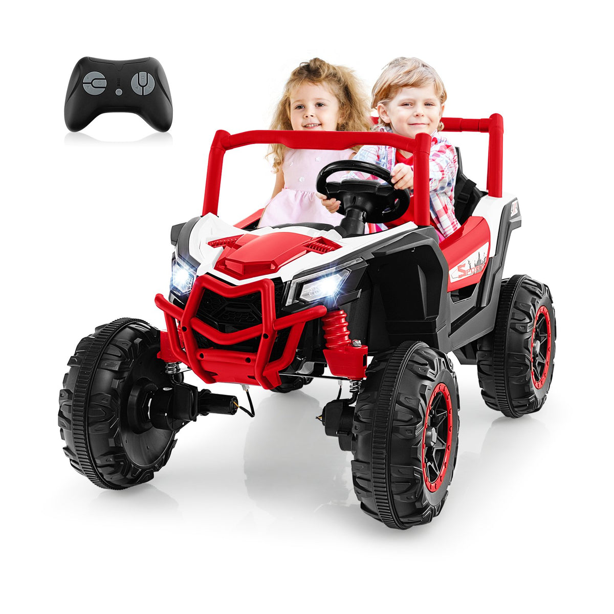 2-Seater Kids Ride on UTV with 2.4G Remote Control for over 3 Years Old Children-Red view 4