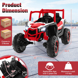 2-Seater Kids Ride on UTV with 2.4G Remote Control for over 3 Years Old Children-Red view 5