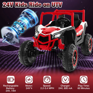 2-Seater Kids Ride on UTV with 2.4G Remote Control for over 3 Years Old Children-Red view 6