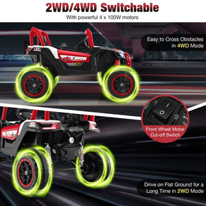 2-Seater Kids Ride on UTV with 2.4G Remote Control for over 3 Years Old Children-Red view 7