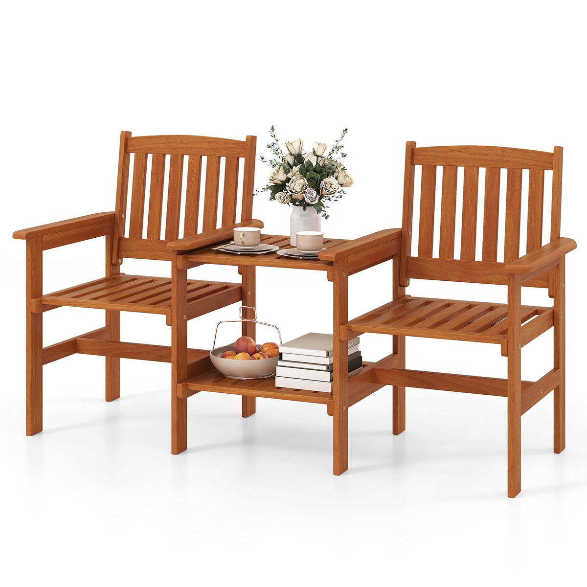2-Seater Outdoor Patio Furniture Set with 1.57 Inch Umbrella Hole view 4