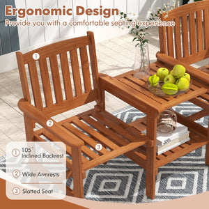 2-Seater Outdoor Patio Furniture Set with 1.57 Inch Umbrella Hole view 9