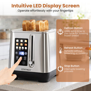 2 Slice Toaster with 6 Browning Levels and 4 Bread Types-Silver view 6
