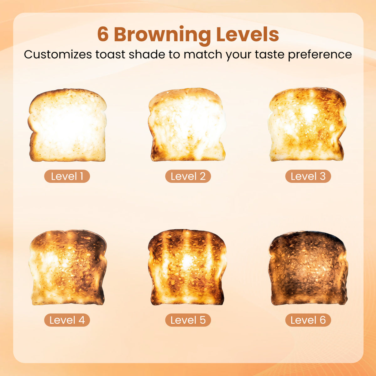 2 Slice Toaster with 6 Browning Levels and 4 Bread Types-Silver view 7