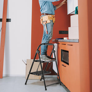 2-Step/3-Step Ladder with Wide Anti-Slip Pedal-2-Step view 7
