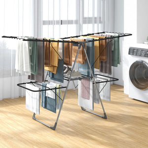 2-Tier Clothes Drying Rack with 33 Drying Rails and Height Adjustable Gullwings view 2