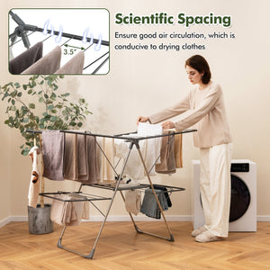 2-Tier Clothes Drying Rack with 33 Drying Rails and Height Adjustable Gullwings view 9