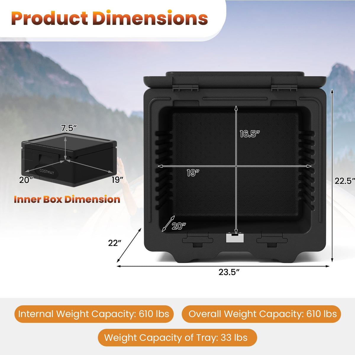 2 Tier Insulated Food Pan Carrier Food Warmer with Removable Tray and Box view 5