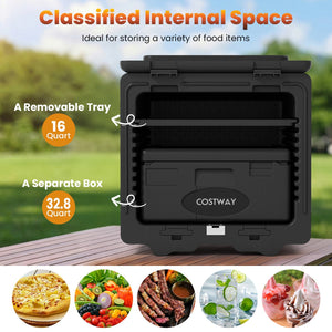2 Tier Insulated Food Pan Carrier Food Warmer with Removable Tray and Box view 7