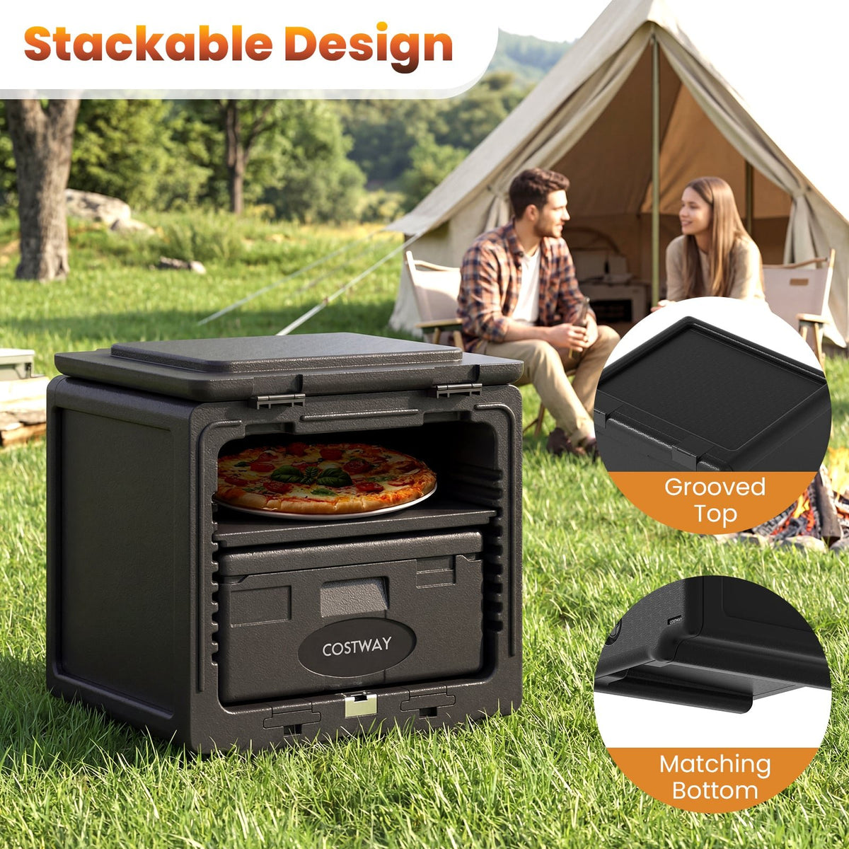 2 Tier Insulated Food Pan Carrier Food Warmer with Removable Tray and Box view 8