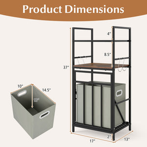 2-Tier Laundry Hamper with Tilt-out Basket-Black view 4