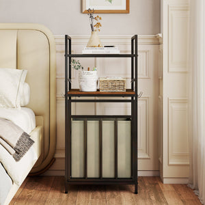2-Tier Laundry Hamper with Tilt-out Basket-Black view 5