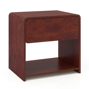 2-Tier Modern Style Nightstand with Drawer and Open Shelf for Bedroom-Walnut view 4