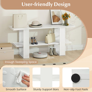 2-Tier TV Stand with Storage for TVs up to 55 Inch Console Table with Open Shelf-White view 8