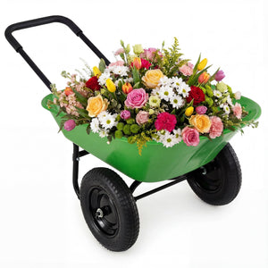 2 Tire Heavy-duty Dolly Utility Cart Wheelbarrow Garden Cart-Light Green view 2