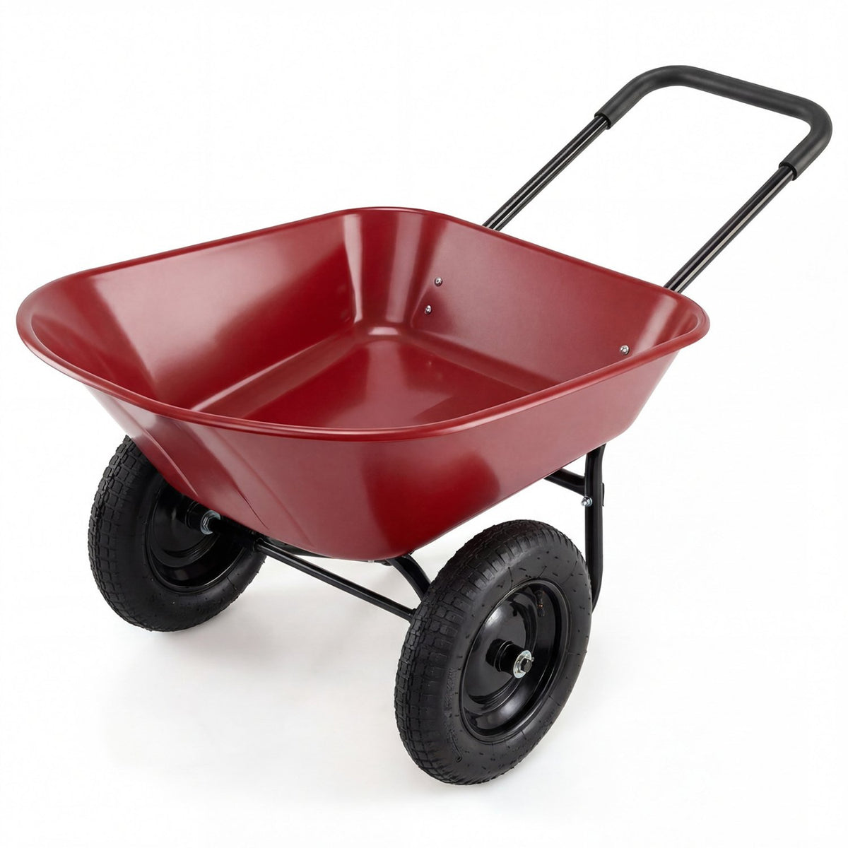 2 Tire Heavy-duty Dolly Utility Cart Wheelbarrow Garden Cart-Red