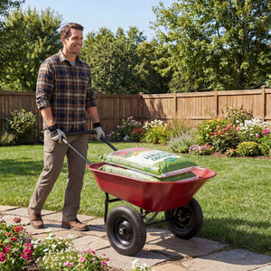 2 Tire Heavy-duty Dolly Utility Cart Wheelbarrow Garden Cart-Red view 4