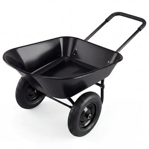 2 Tire Wheelbarrow Garden Cart Heavy-duty Dolly Utility Cart-Black