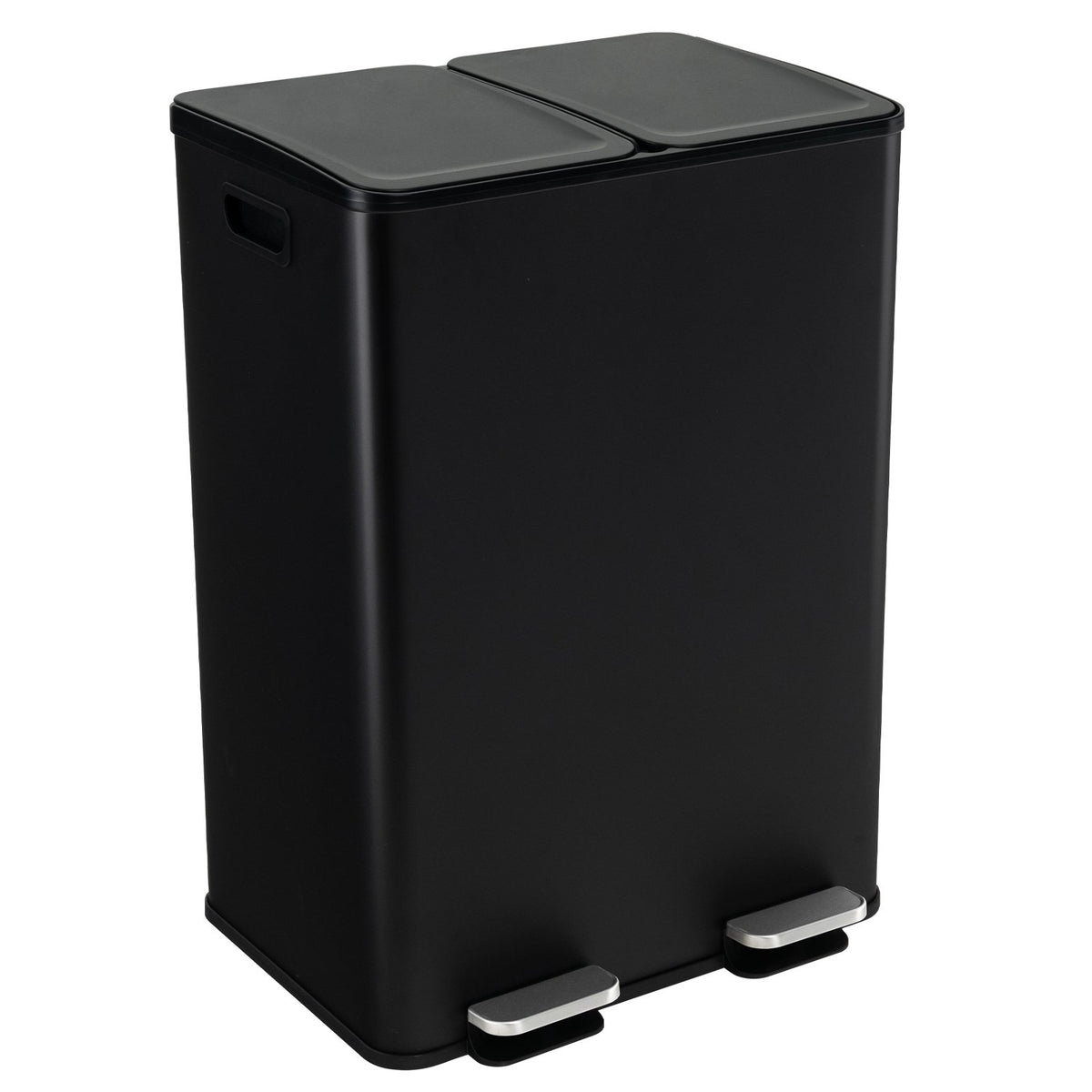 2 x 8 Gal Dual Compartment Trash Can-Black view 4