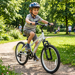 20 Inch Kids Mountain Bike with Adjustable Seat-White view 2