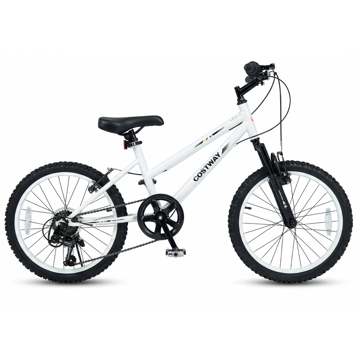20 Inch Kids Mountain Bike with Adjustable Seat-White view 4